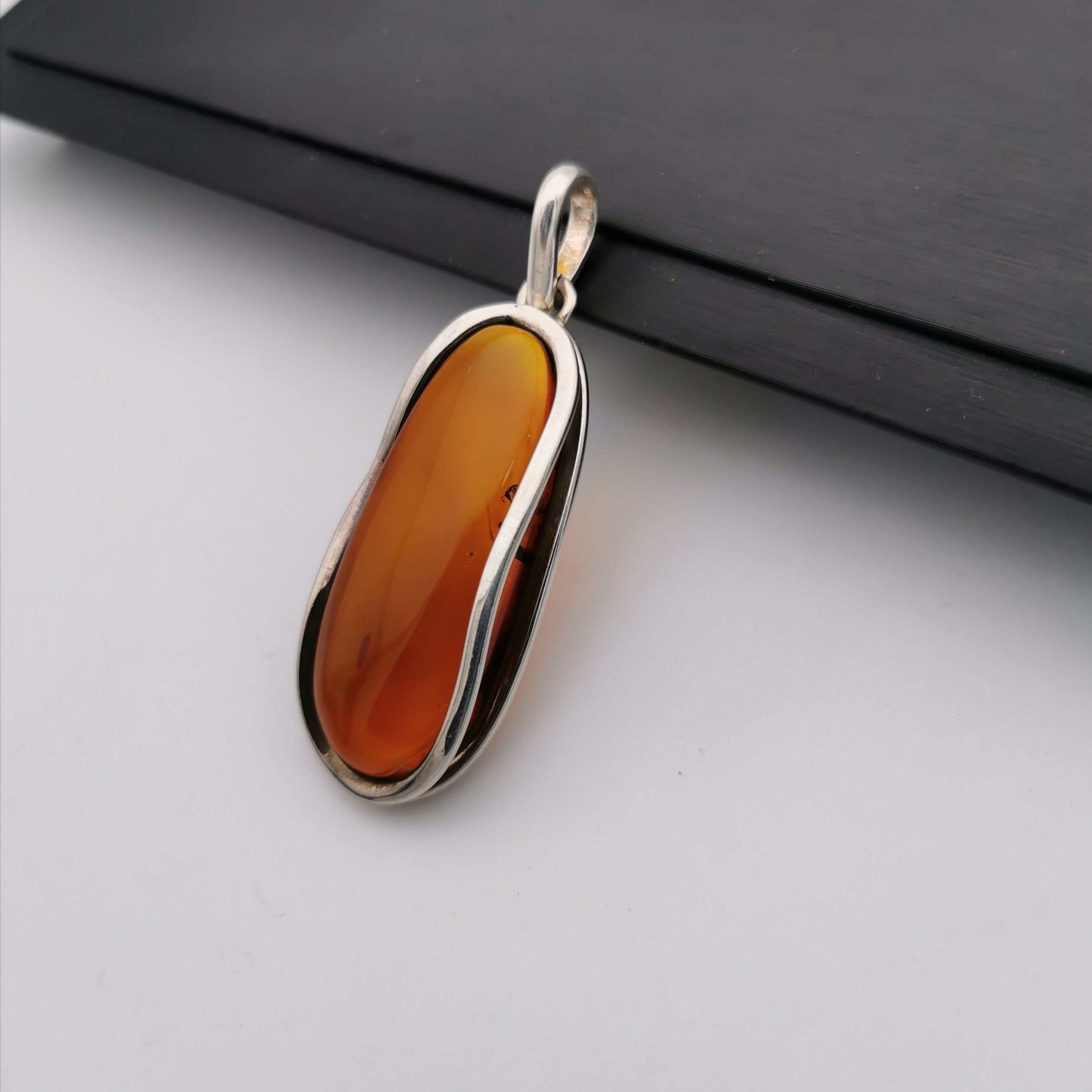 Sterling silver Baltic amber pendant