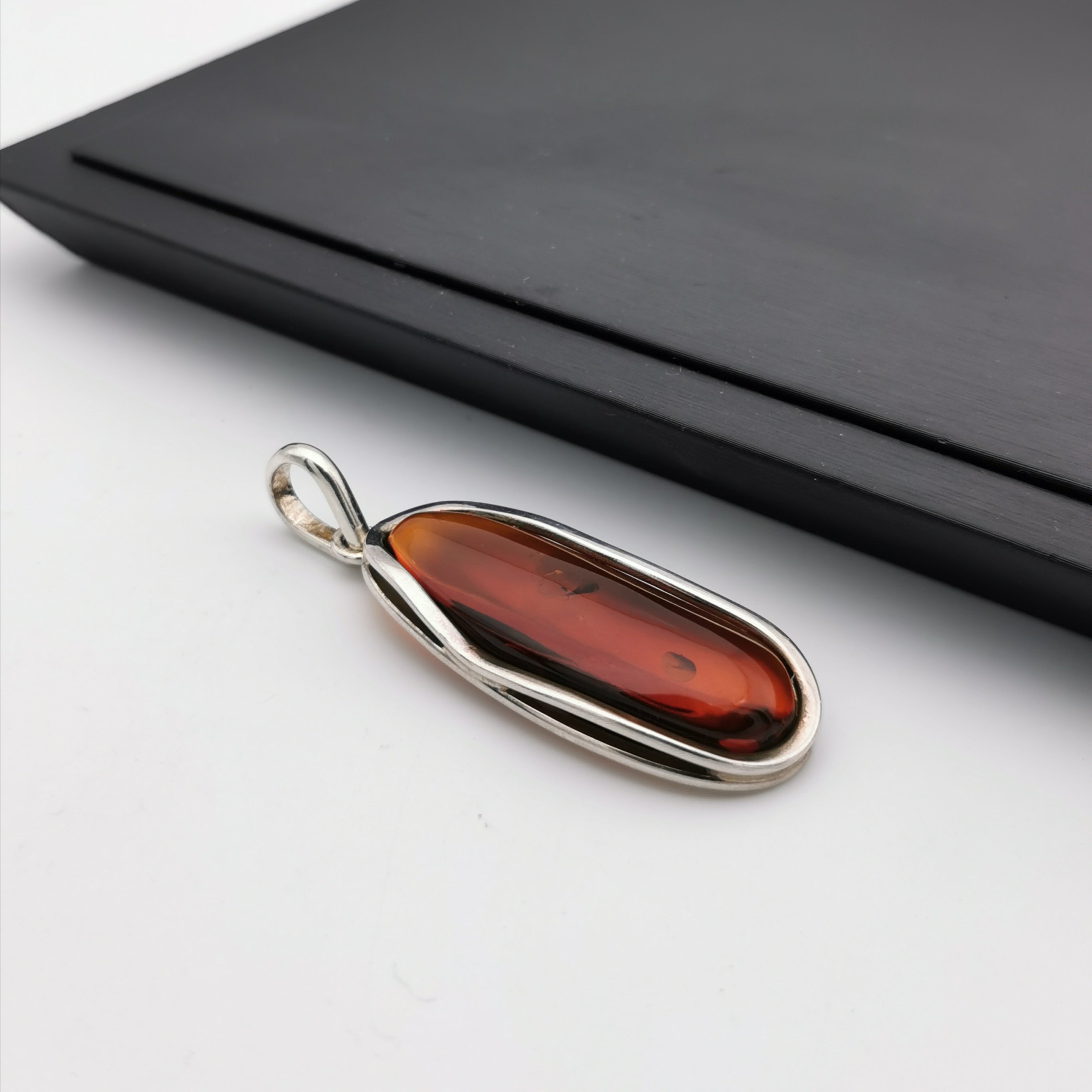 Sterling silver Baltic amber pendant