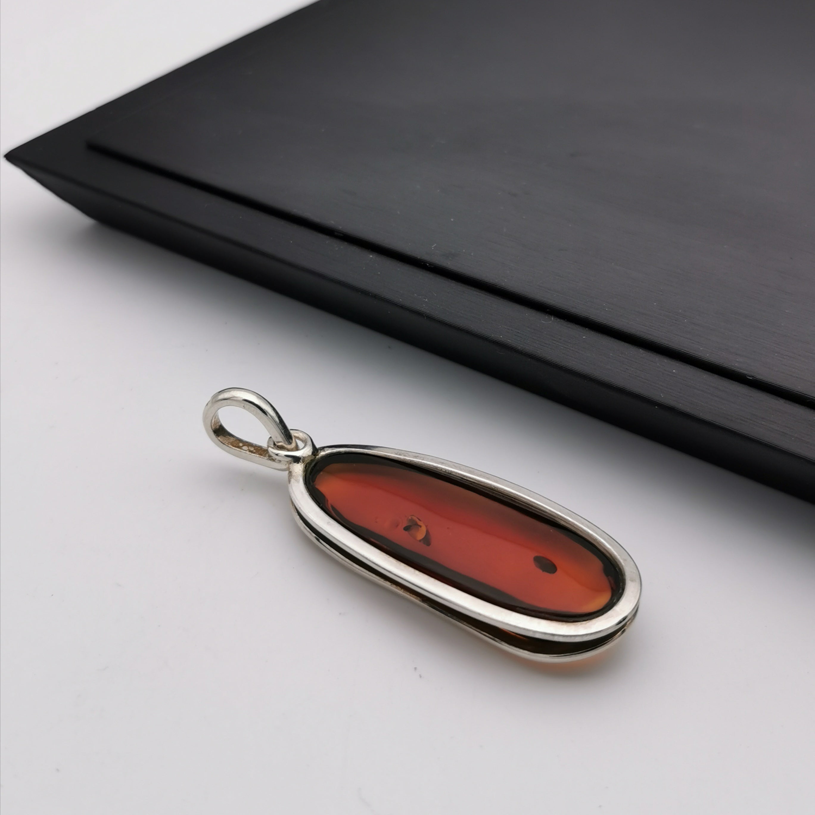 Sterling silver Baltic amber pendant