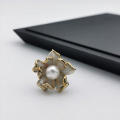 Italy sterling silver setting with freshwater pearl ring