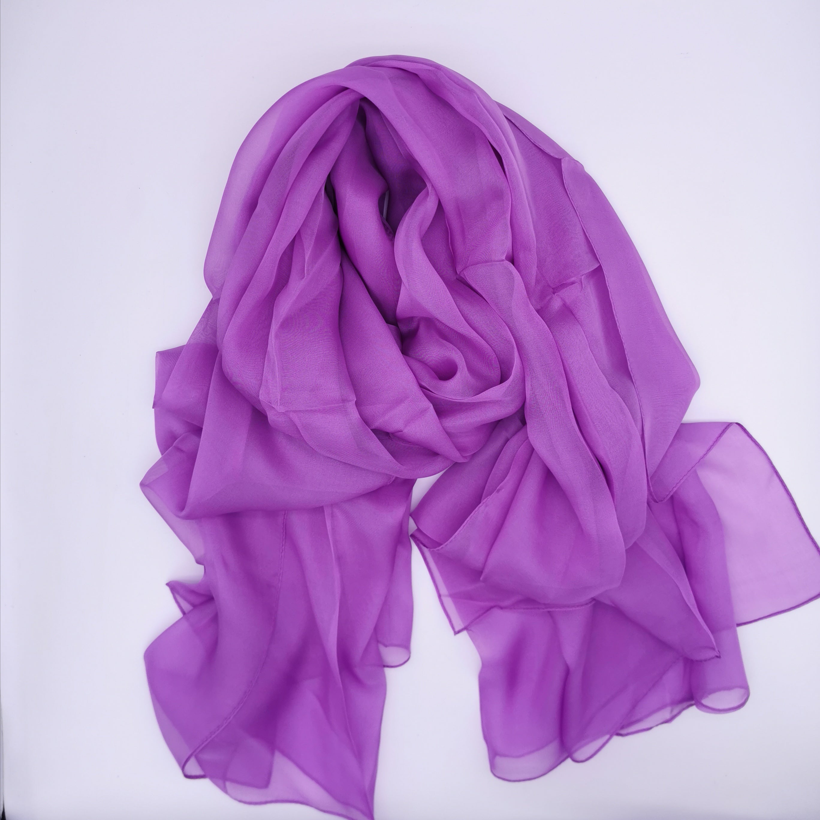 7 colours of mono tone silk scarf