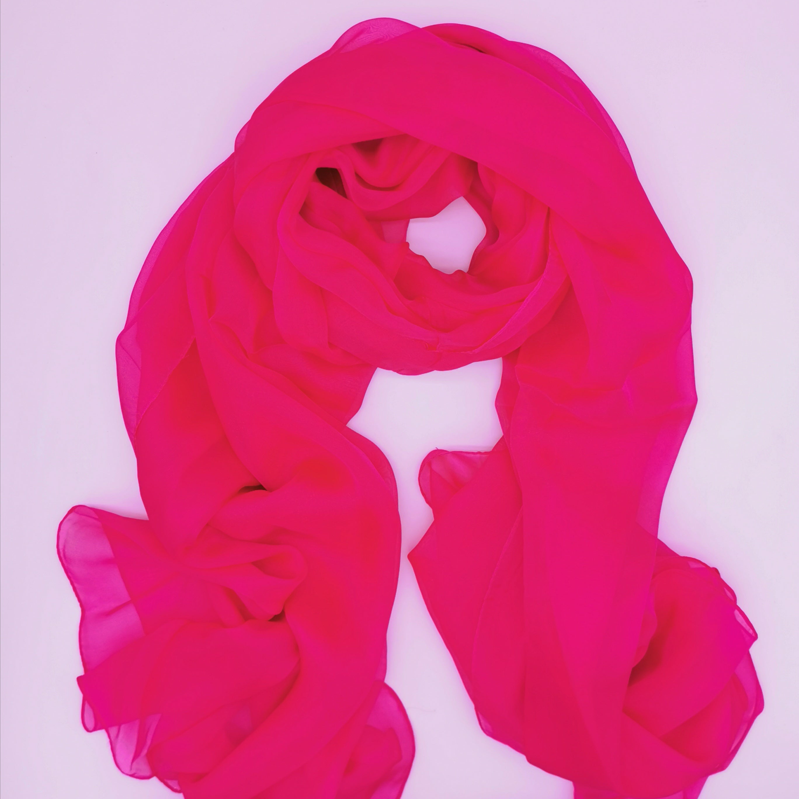 7 colours of mono tone silk scarf