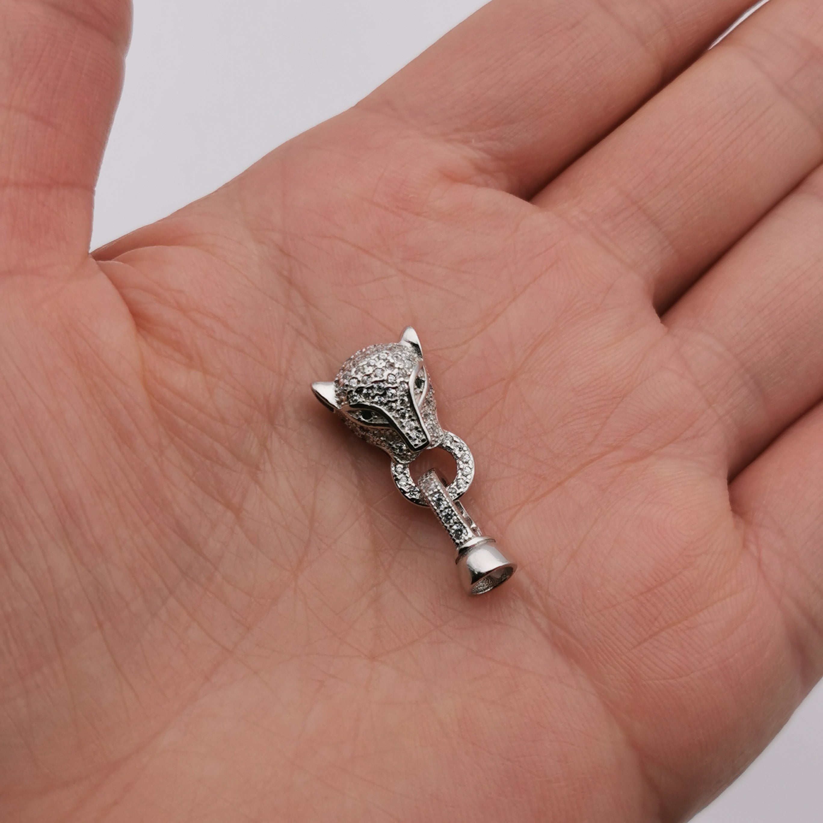S925 sterling silver leopard clasp