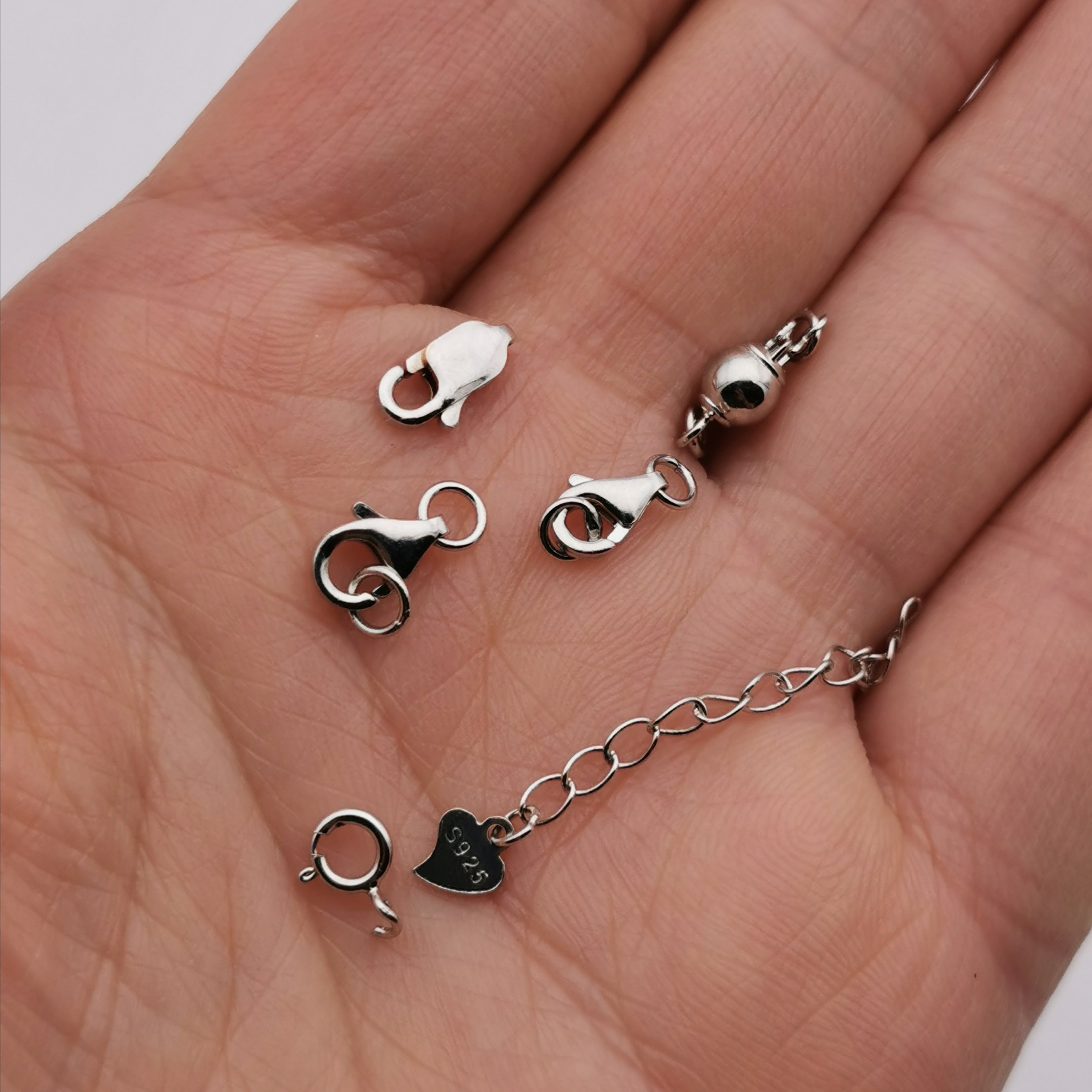S925 sterling silver ball clasp
