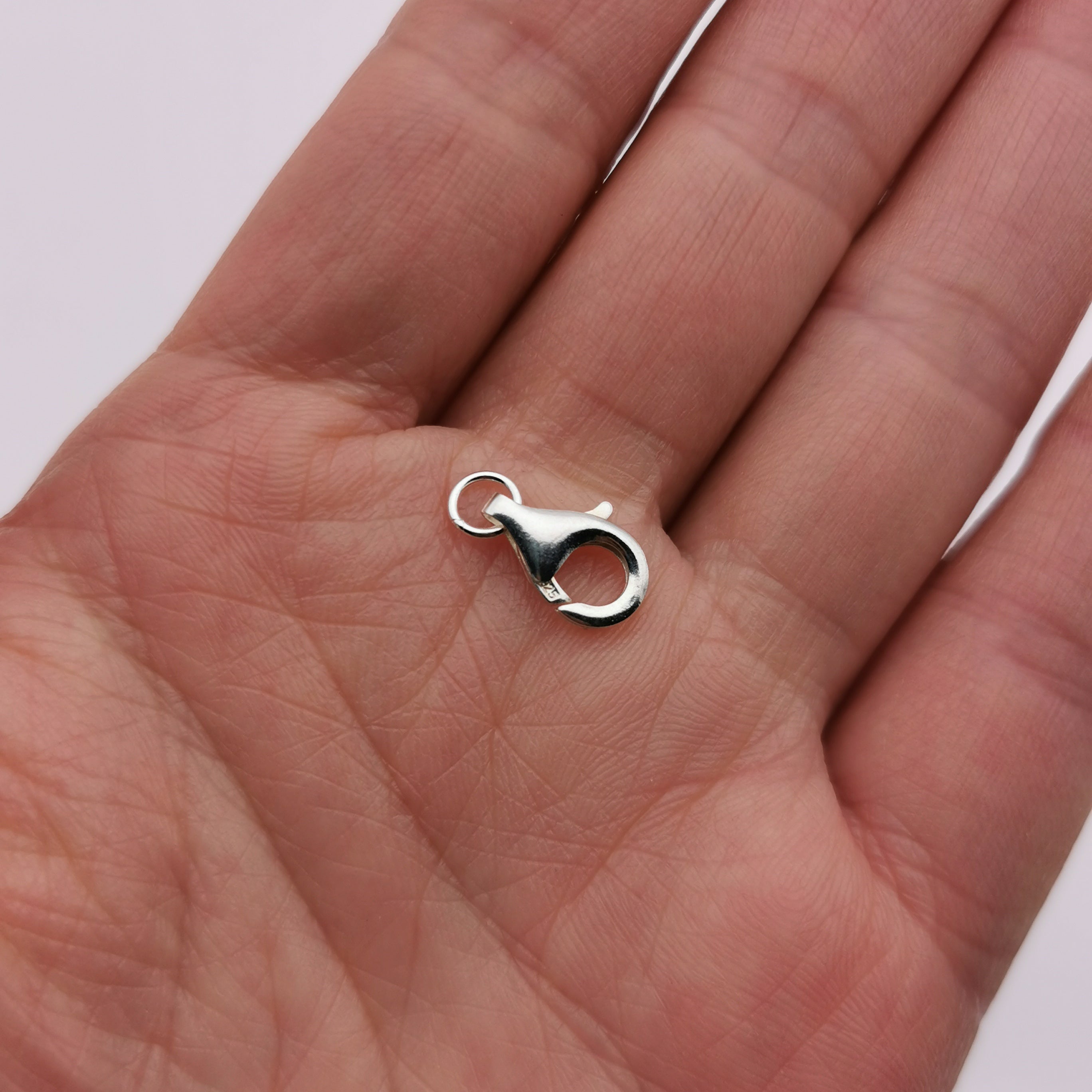 S925 sterling silver lobster clasp with two rings