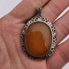 S925 chalcedony pendant