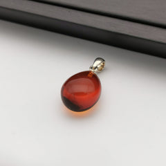 S925 cherry amber pendant
