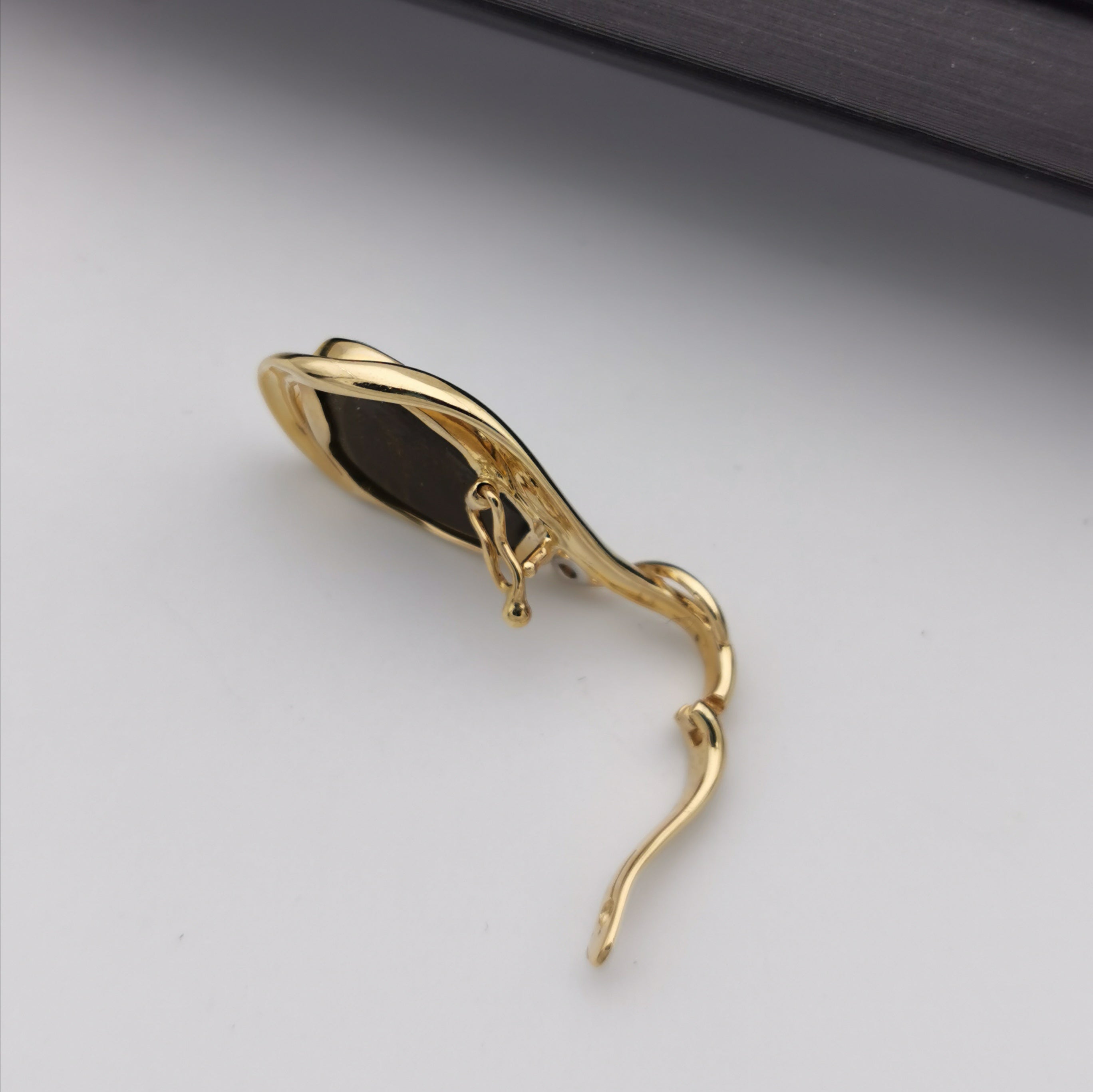 14K gold with diamond Australian opal pendant/enhancer