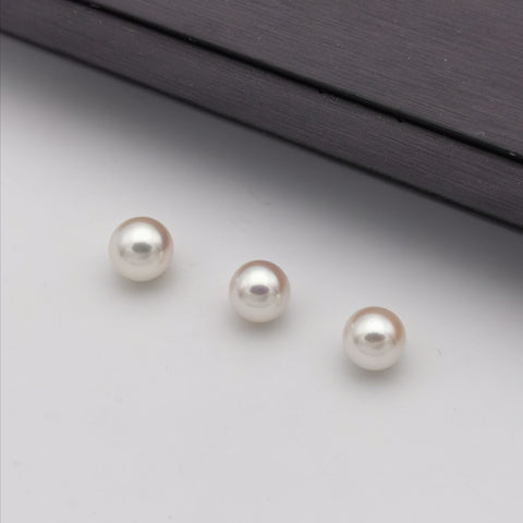 8.9mm -9.51mm genuine excellent collectable round Akoya loose pearl half drilled