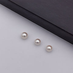 8.9mm -9.51mm genuine excellent collectable round Akoya loose pearl half drilled