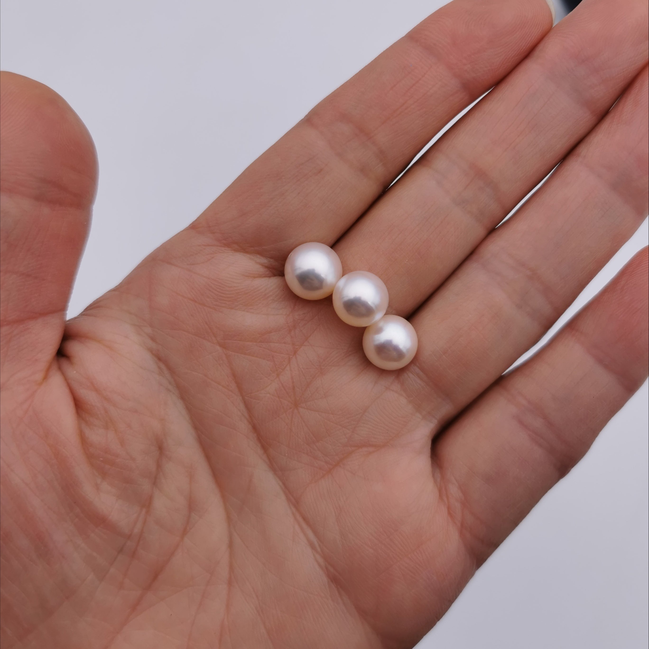 8.9mm -9.51mm genuine excellent collectable round Akoya loose pearl half drilled