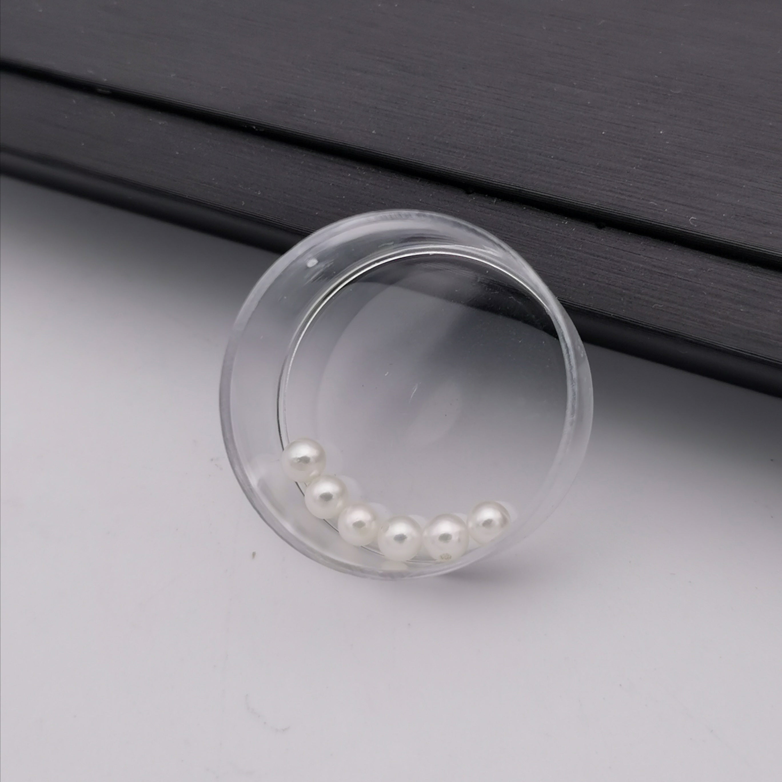 3.5mm-4mm genuine excellent lustre Akoya mini round loose pearl half drilled