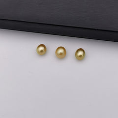 10.8 mm-11.88 mm genuine oval shape gold south-sea loose pearl