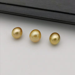 10.8 mm-11.88 mm genuine oval shape gold south-sea loose pearl