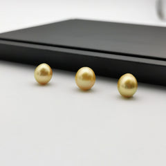 10.8 mm-11.88 mm genuine oval shape gold south-sea loose pearl