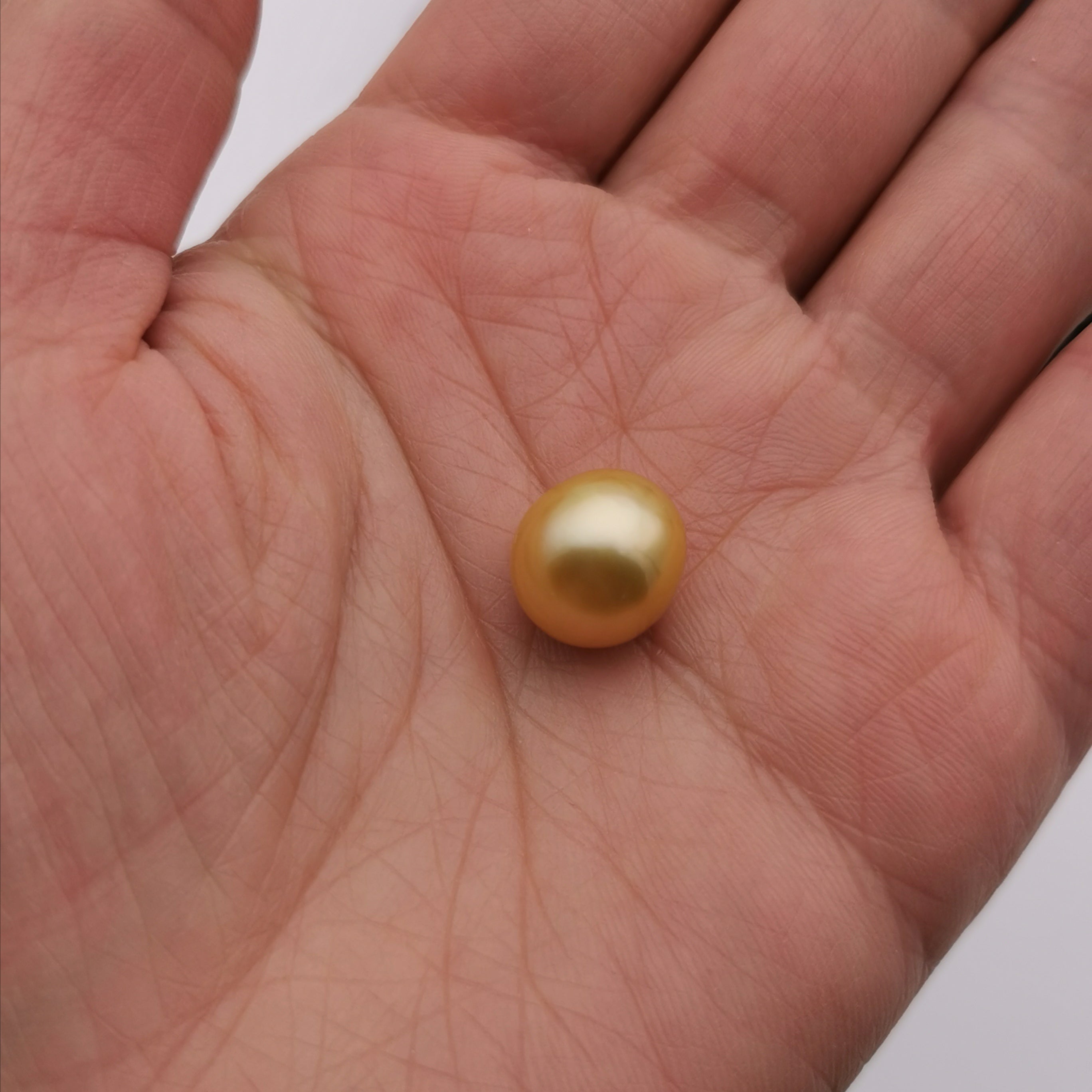 11.88 mm genuine oval shape gold south-sea loose pearl