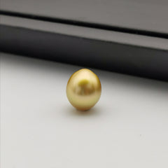 10.8 mm-11.88 mm genuine oval shape gold south-sea loose pearl