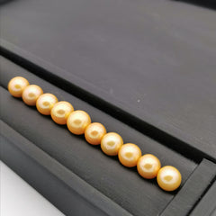 8.5 mm-11 mm genuine freshwater gold colour coated loose pearl beads