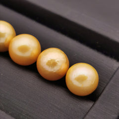 8.5 mm-11 mm genuine freshwater gold colour coated loose pearl beads