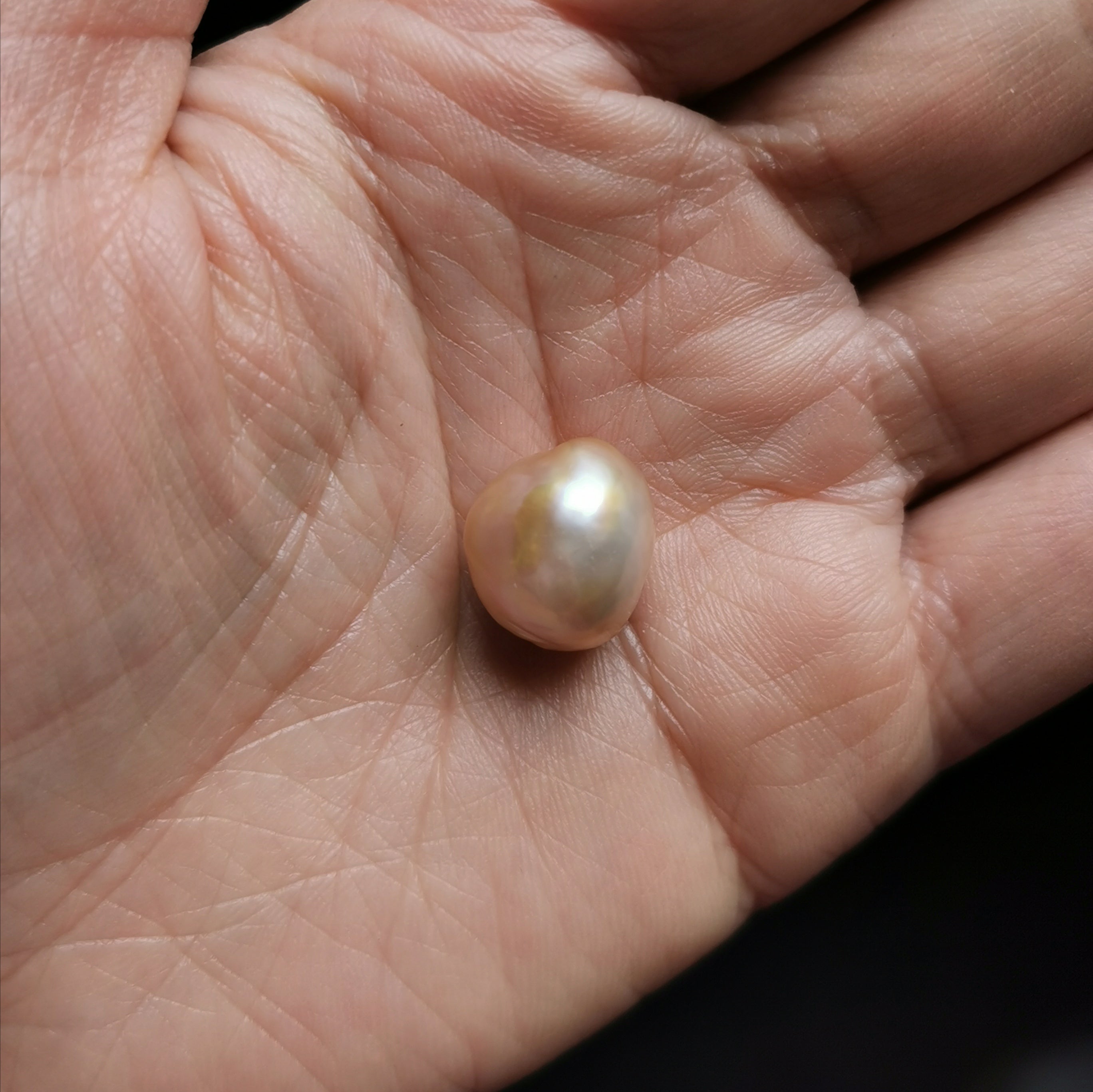 14mm genuine freshwater baroque pinkish purple pearl bead