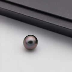 10.93 mm genuine oval shape black Tahitian loose pearl