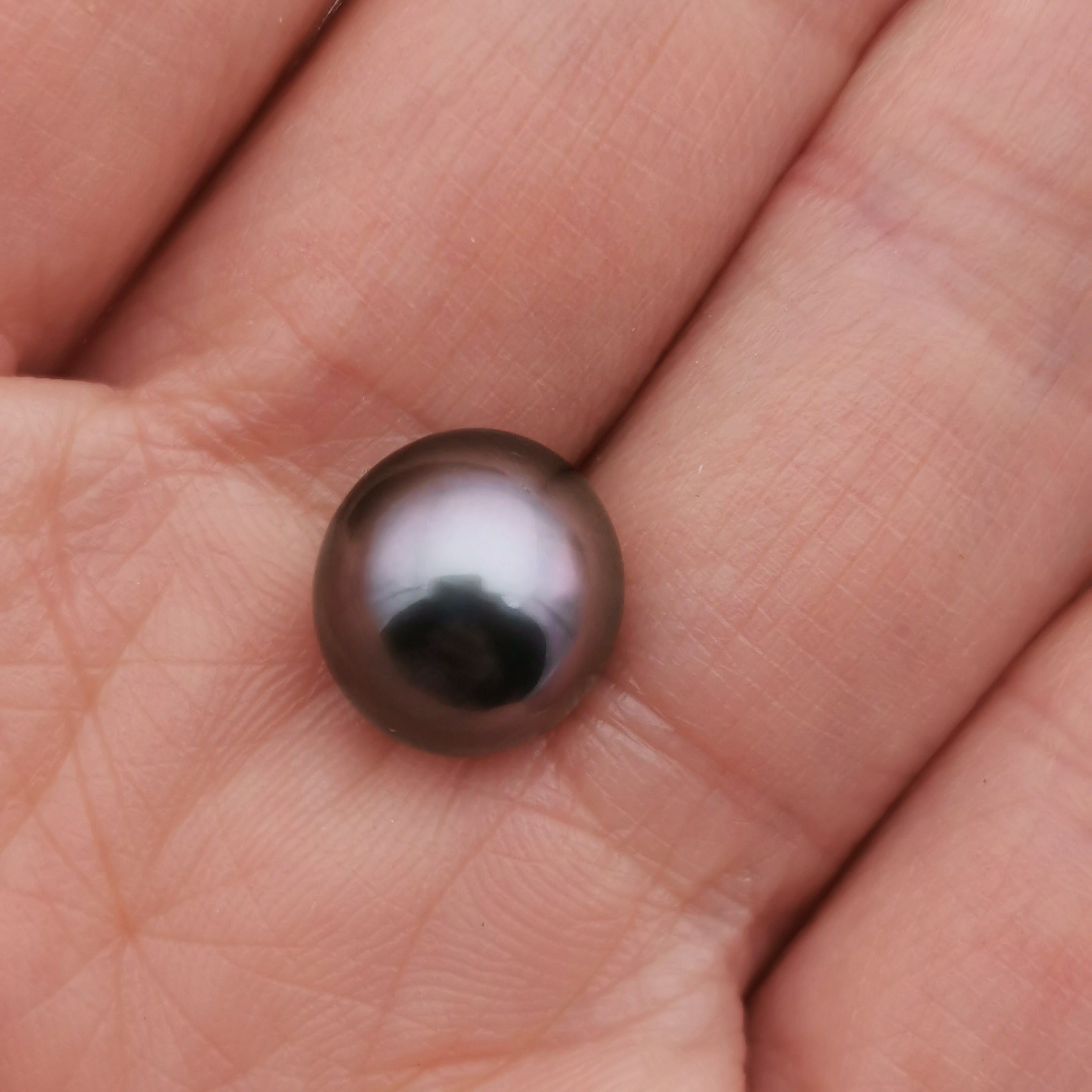 10.93 mm genuine oval shape black Tahitian loose pearl