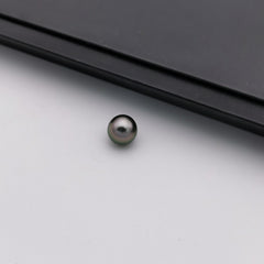 10.58 mm genuine round black Tahitian loose pearl