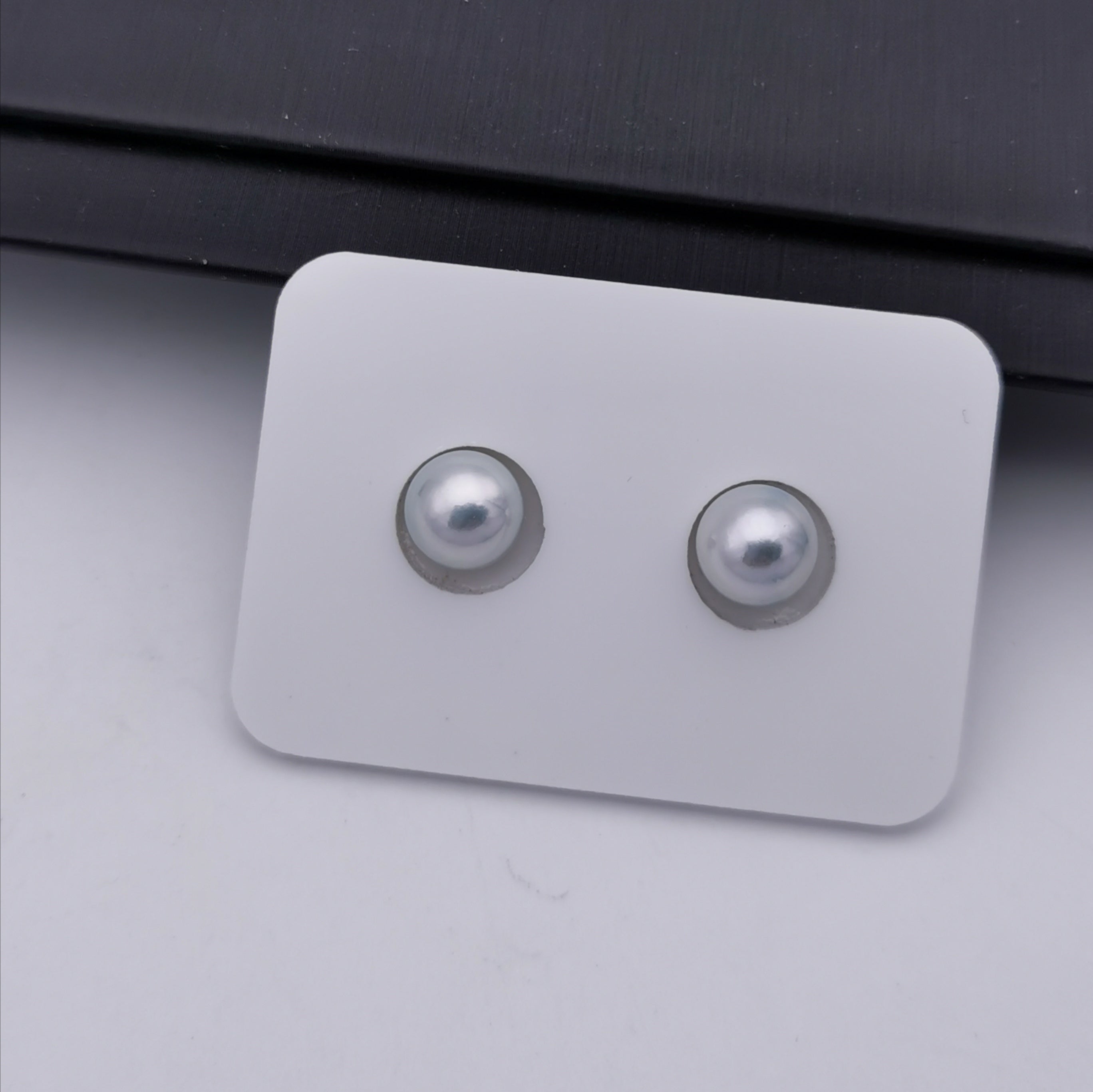 8.17-8.23 mm genuine round shape silver Tahitian loose pearl half hole