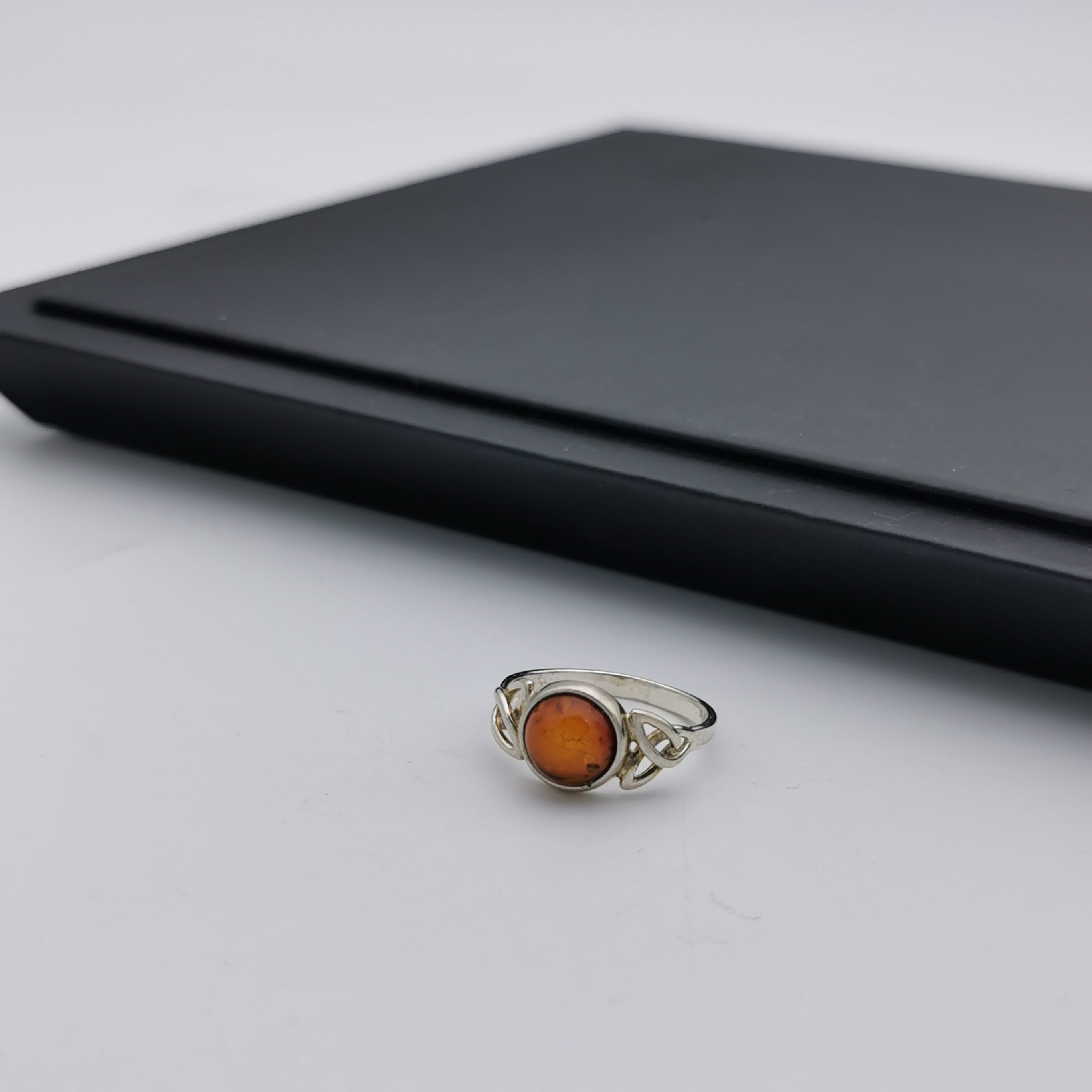 Sterling silver amber ring