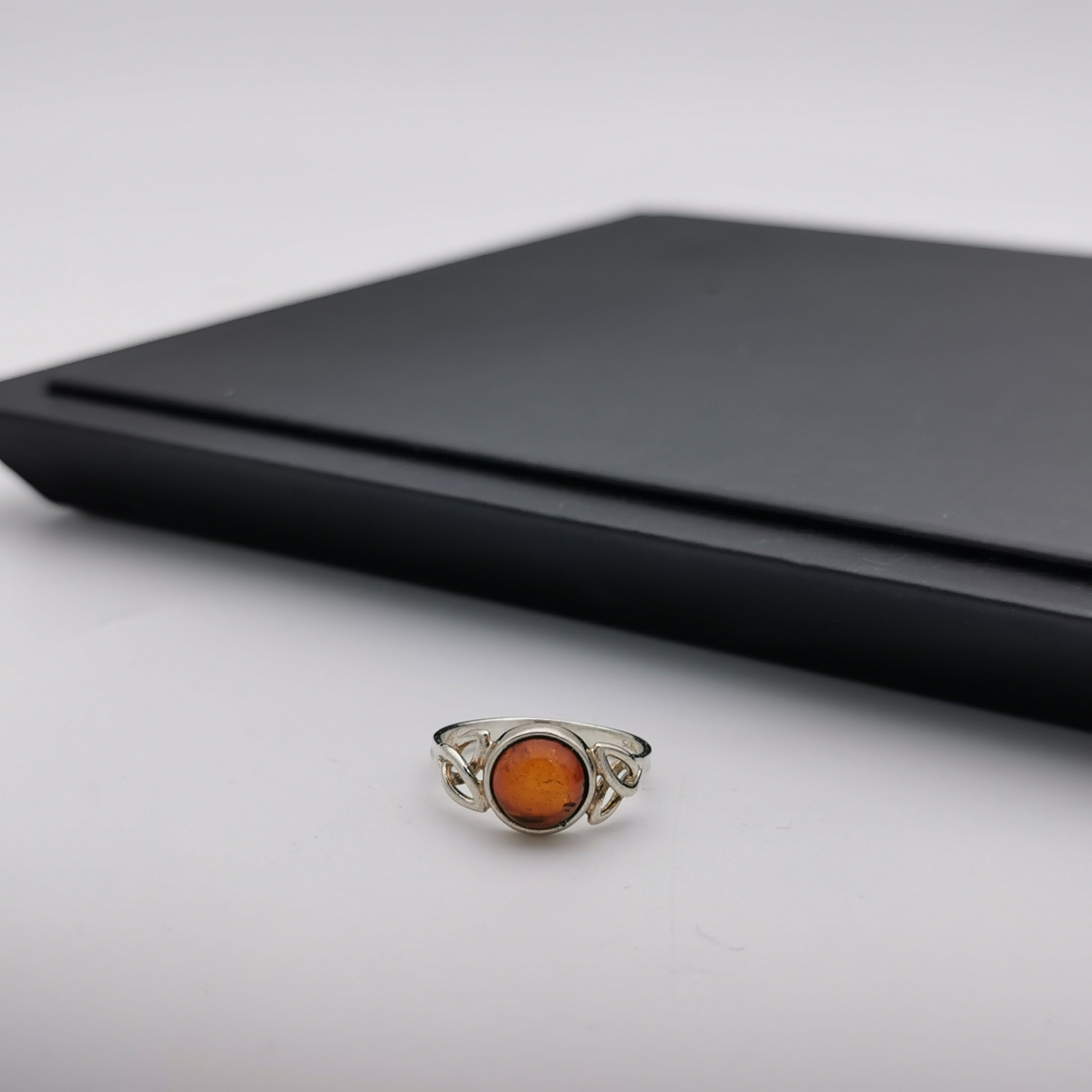 Sterling silver amber ring