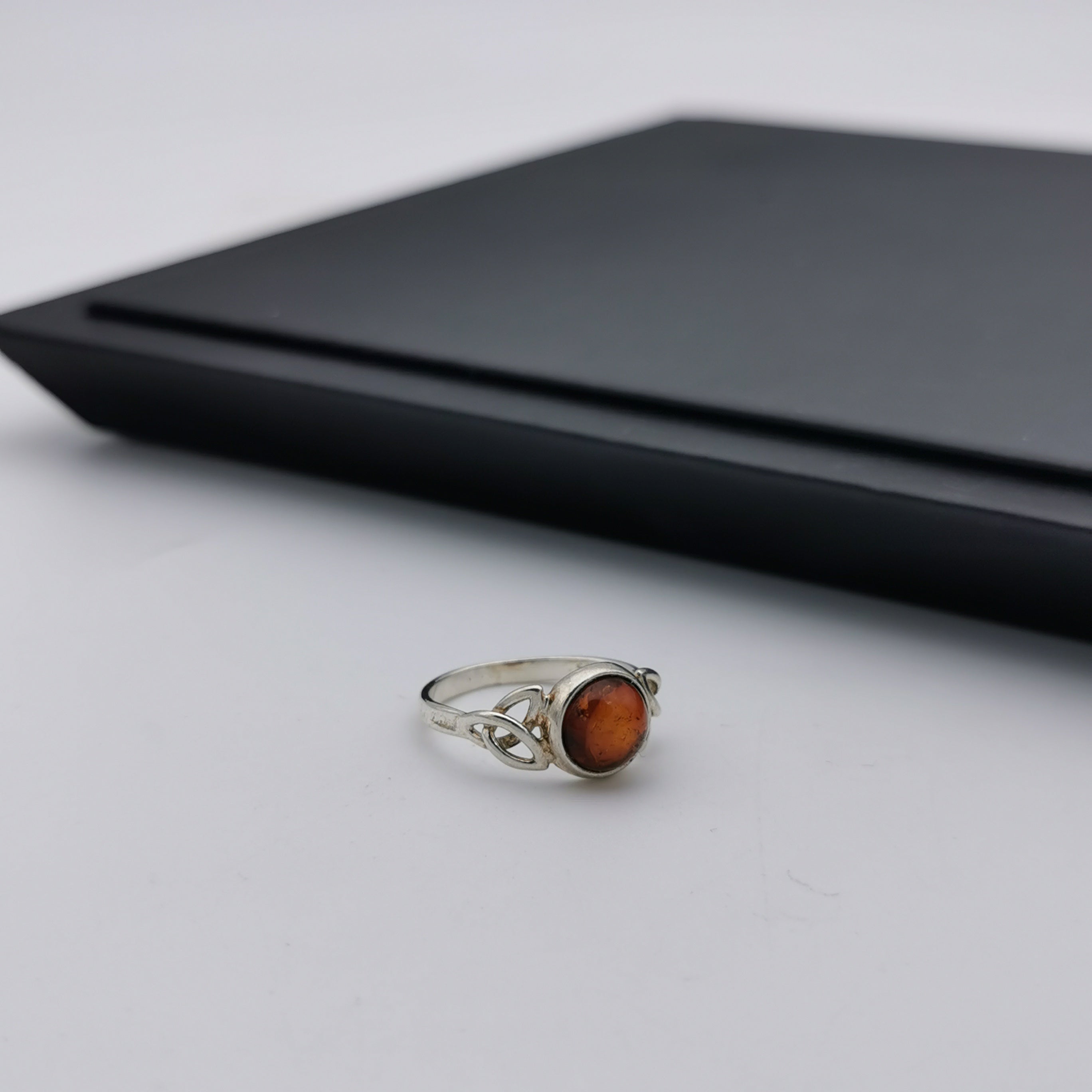 Sterling silver amber ring