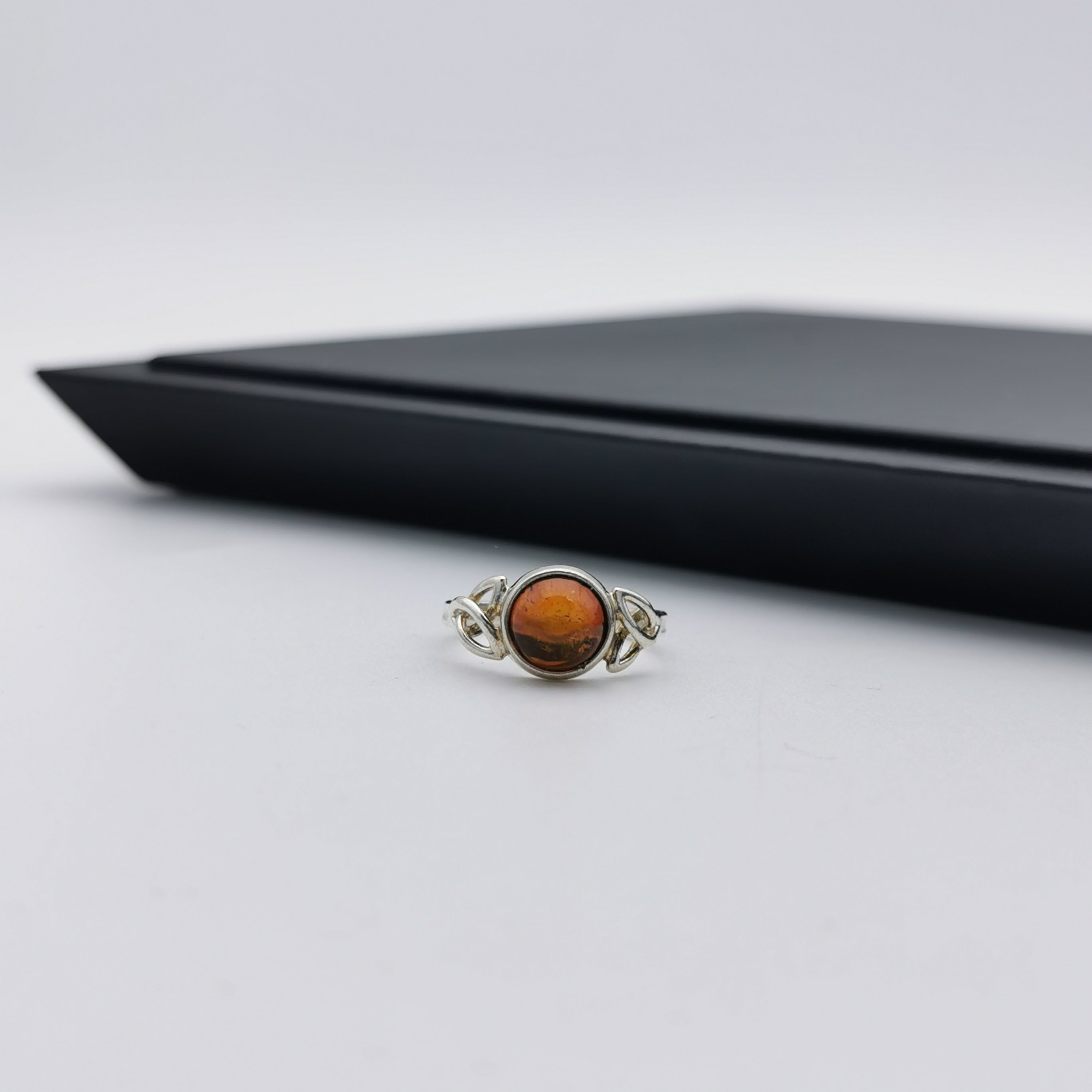 Sterling silver amber ring