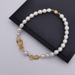 Exclusive dragon freshwater pearl wedding/anniversary necklace