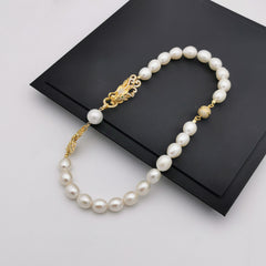 Exclusive dragon freshwater pearl wedding/anniversary necklace