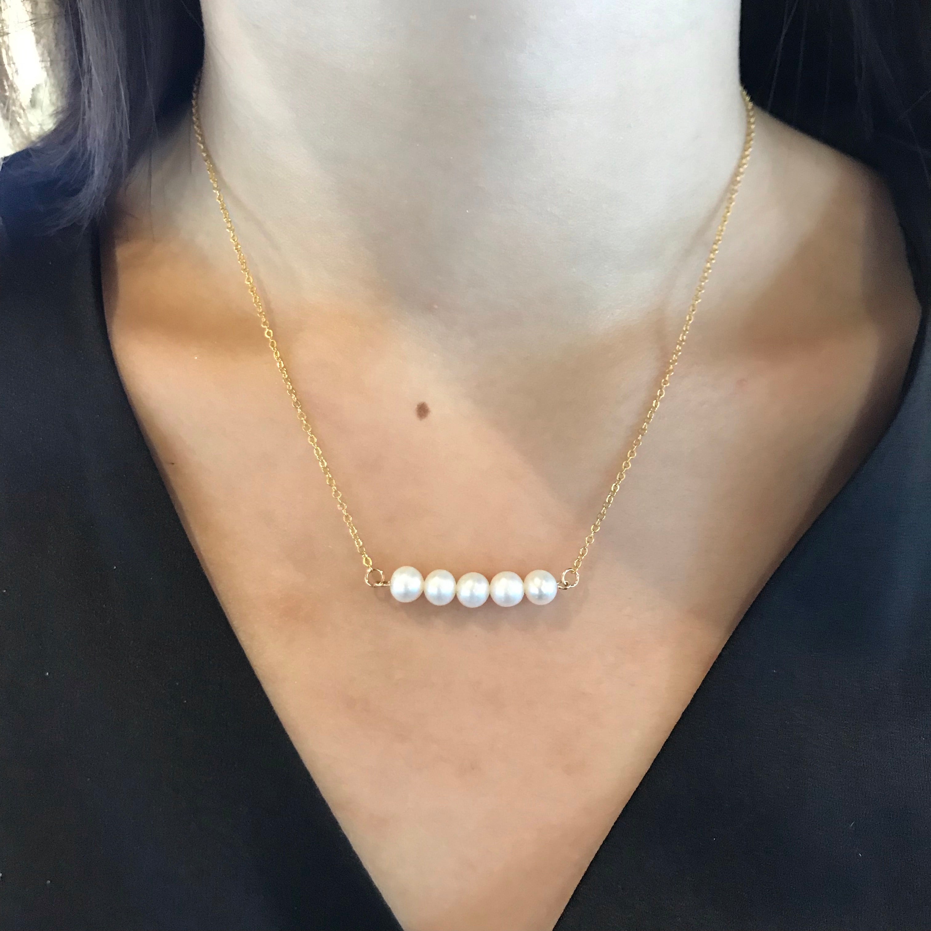 14ct gold filled chain with freshwater pearl necklace