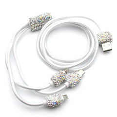 Handcraft Czech diamond and Rhinestone bling bling multiple phone charge cable