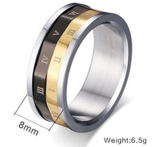 Unisex Roman Numerals Titanium Steel Ring
