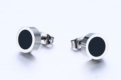 Unisex 8mm Stainless Steel Stud Earrings