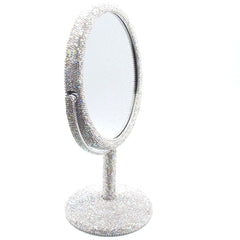 Hand inlaid Rhinestone and Czech diamond bling bling magnify mirror