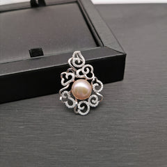 Sterling silver purple freshwater pearl vintage elegant pendant