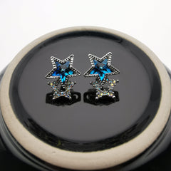 Swarovski element blue stud earring