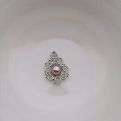 Sterling silver purple freshwater pearl vintage elegant pendant