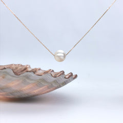sterling silver Rose gold rodium plated fresheater pearl necklace