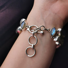 Rainbow Labradorite sterling silver bracelet