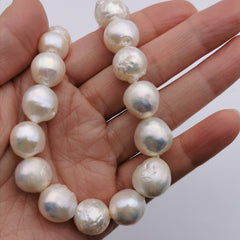 Sterling silver baroque freshwater pearl necklace