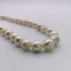 Sterling silver baroque freshwater pearl necklace