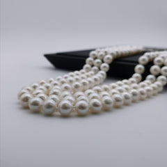 9-9.5mm freshwater pearl wedding/anniversary three layer luxury necklace