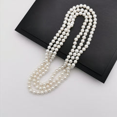 1.3m long 7.5-8mm freshwater pearl necklace