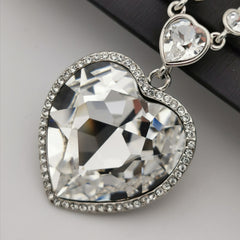 Swarovski element big heart elegant necklace