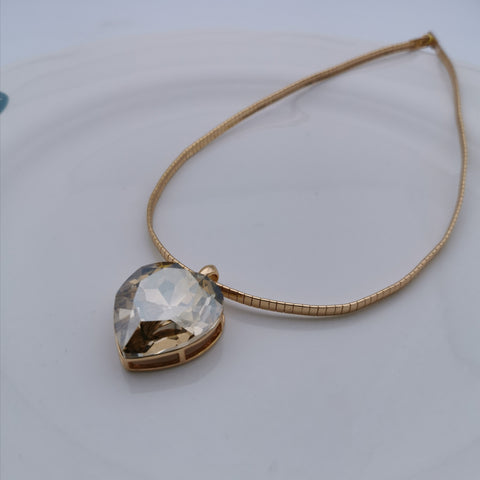 Swarovski element big heart necklace